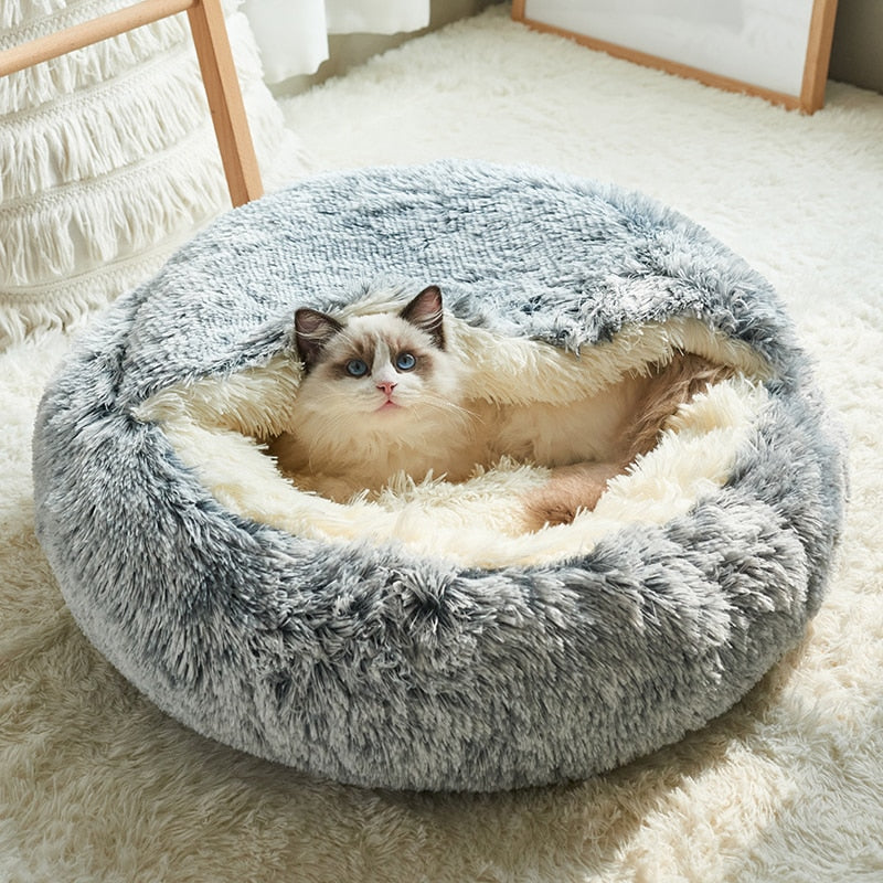 High Paw Plush Shell Long Plush Warm Sleeping Pet Bed
